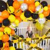 Construction Vehicle Theme Tableware Birthday Flag Balloon Chain Background Wall, Balloon Decoration
