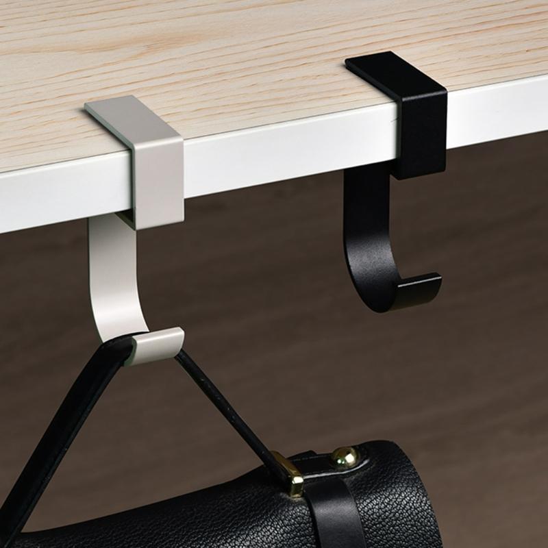 5 Shape Sturdy Hook for Student Bags Long Time Use Metal Wall Attachment Basic Assembly Black White Double Tone