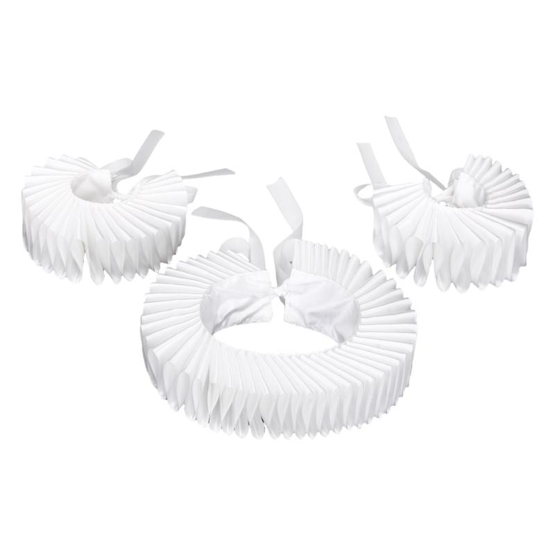 Хэллоуин Викторианский Воротник Ренессансный Шейный Раф Комплект Чокера и Манжет с Оборками для Женского Костюма Косплей белый