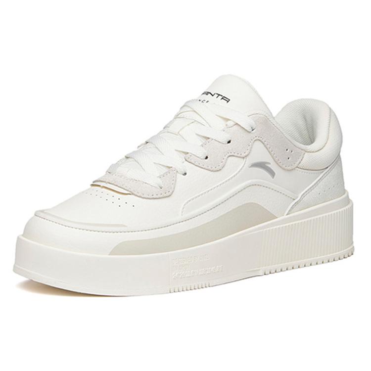 Anta Waterproof Slip Resistant Waterproof Low top Skateboard Shoes Men's Ivory White Gray 912148031-1