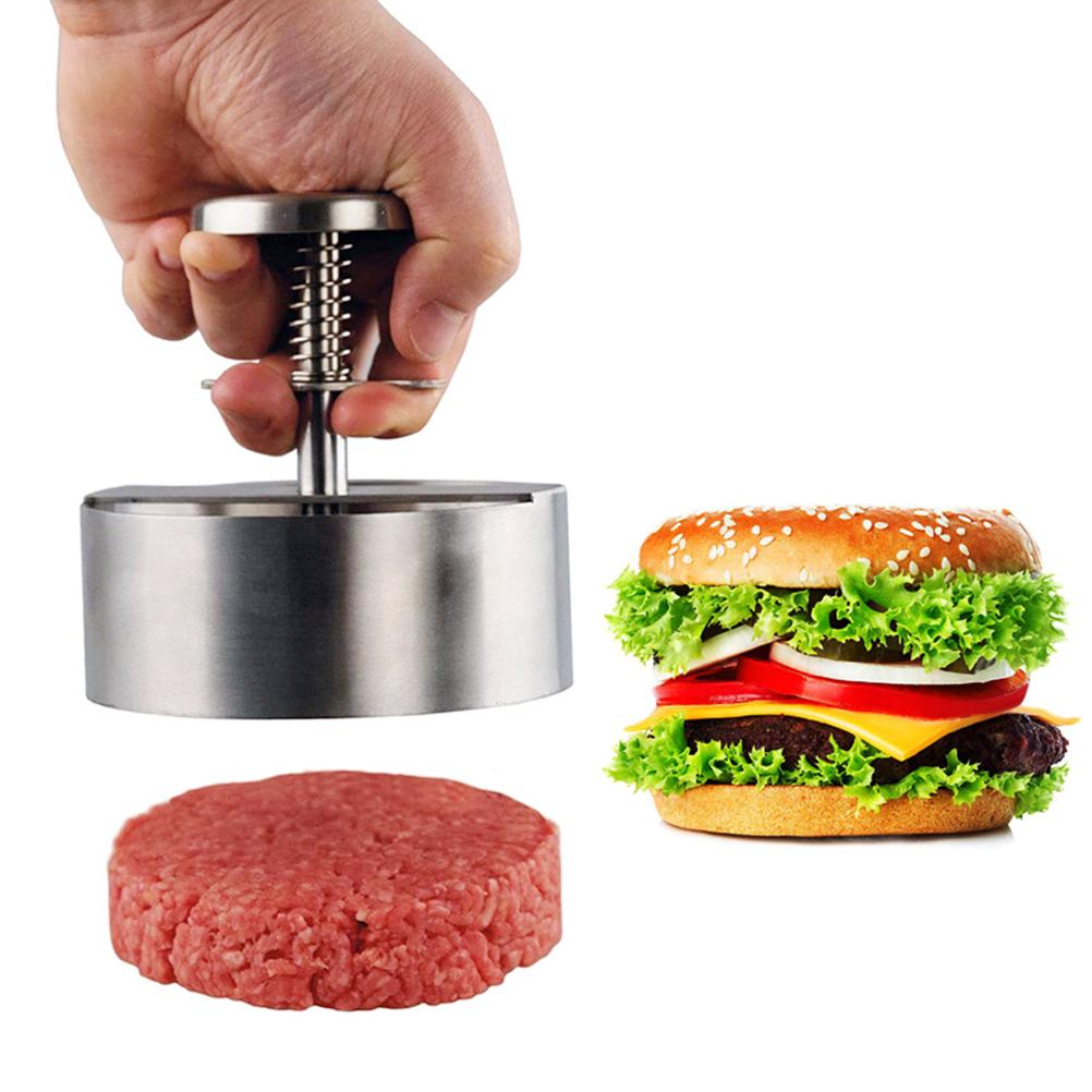 1Pcs 304 Stainless Steel Burger Press Meat Patty Maker Kitchen Tool White