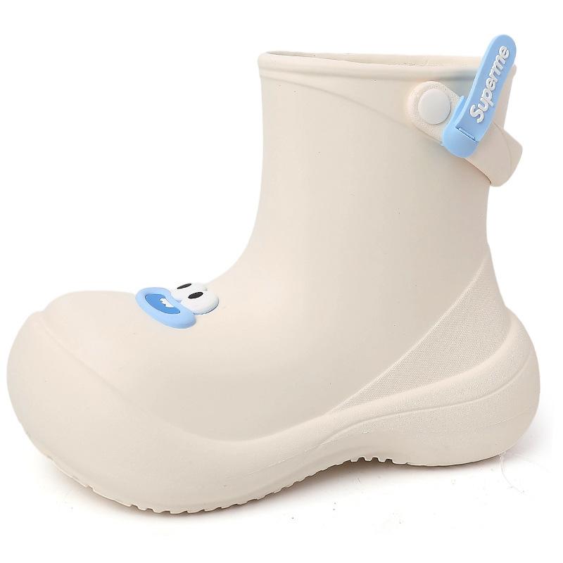 Casual non-slip rain boots cute cartoon Mengmeng shoes women's new summer wear soft thick-soled big-eyed rain shoes