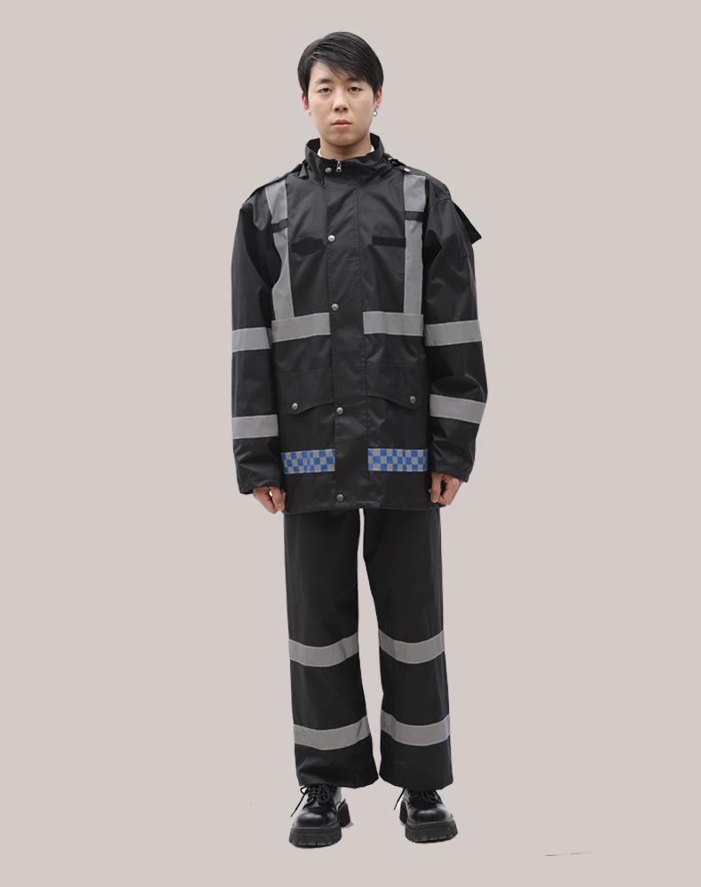 Reflective Raincoat and Pants Set for Traffic Safety and Rain Protection