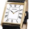 Seiko Men's Square Design Quartz Watch White Dial Black Leather Band