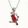 Collana Ciondolo Uccello Croce Rossa alla Moda per Donne Dolce Retrò Gocciolante Olio Animali Accessori