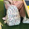 Schoolbag small fresh contrasting color backpack bag girl ins college style print cartoon tide backpack junior high school student schoolbag