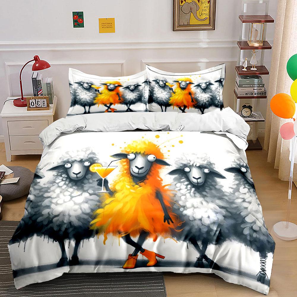Radiant sheep in spotlight. Bedding sets Duvet covers Pillowcases(1* Duvet Cover 2* Pillowcases without duvet insert)