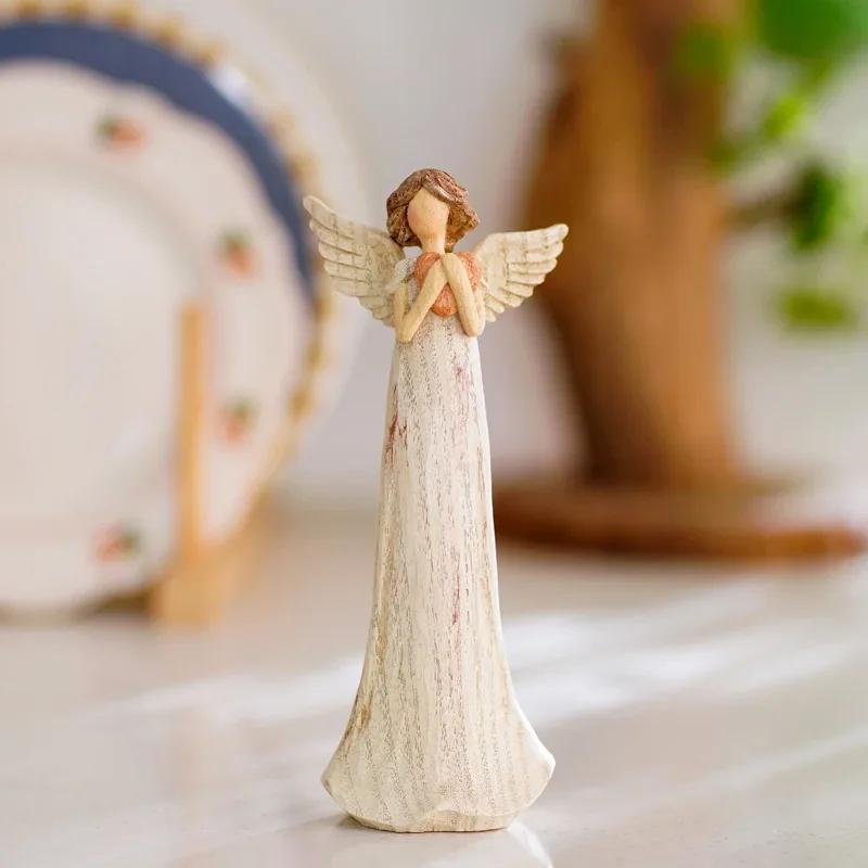 Decorazione Artigianato in Resina Decorazione Casa Statuetta Angelo Statua Decorazione Creativa Regalo di Compleanno Tavolo