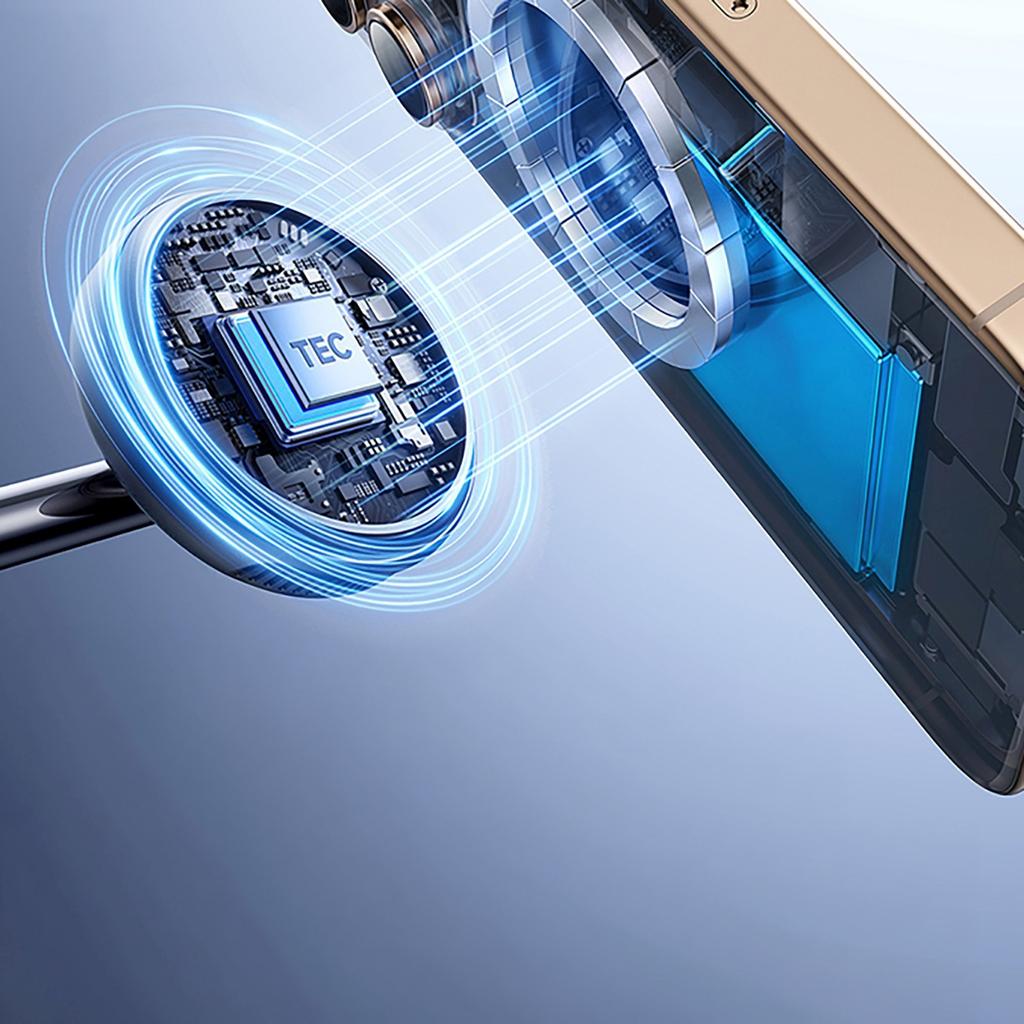 Ładowarka Indukcyjna 3W1 Do Smartfona Zegarka Słuchawek Z Chłodzeniem Kablem Usb-C 45W - Czarna