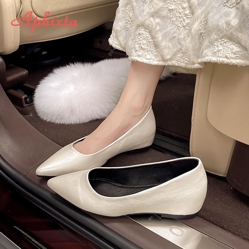 Fashion Aphixta Pointed Toe Shallow Woman Shoes 3CM Height Increasing Concise Shoes For Woman Elegant Pumps Autumn Ladies Shoes