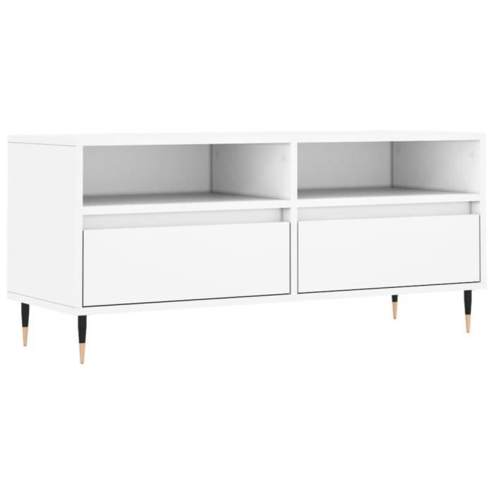 VidaXL Meuble TV blanc 100x34,5x44,5 cm bois d'ingénierie 831228