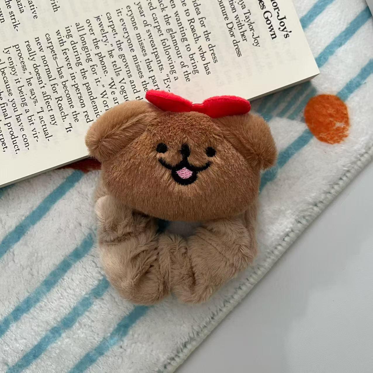 

Очаровательная резинка для волос в виде плюшевого медведя и щенка — идеально подходит для высоких хвостиков осенью и зимой