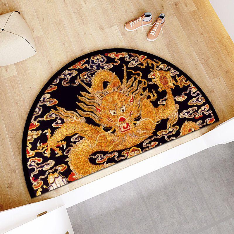 European Style Semi-circular Floor Mat Entrance Door Mat Bathroom and Toilet Door Mat Absorbent Dirt Resistant Non Slip Foot Mat