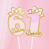 New Digital Decoration Happy Birthday Number Cake Insertion 0 1 2 3 4 5 6 7 8 9 Cake Topper Girls Boys Baby Party Supplies Decor