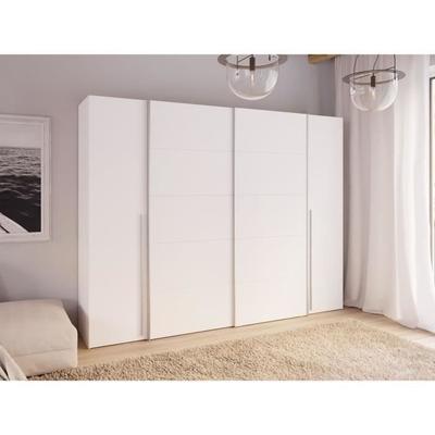 Wardrobe - Matt White - 2 Hinged Doors + 2 Sliding Doors - L 270.3 X D 61.2 X H 210 Cm - NARAGO