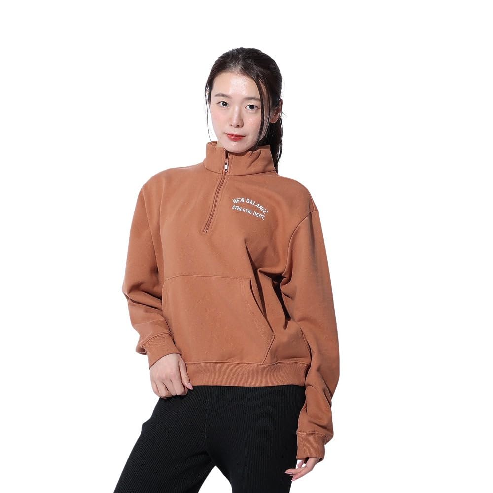 

Greatest Half Zip Sweatshirt WUT [New Balance] Women s Sportswear s (WT41538) (Walnut)
