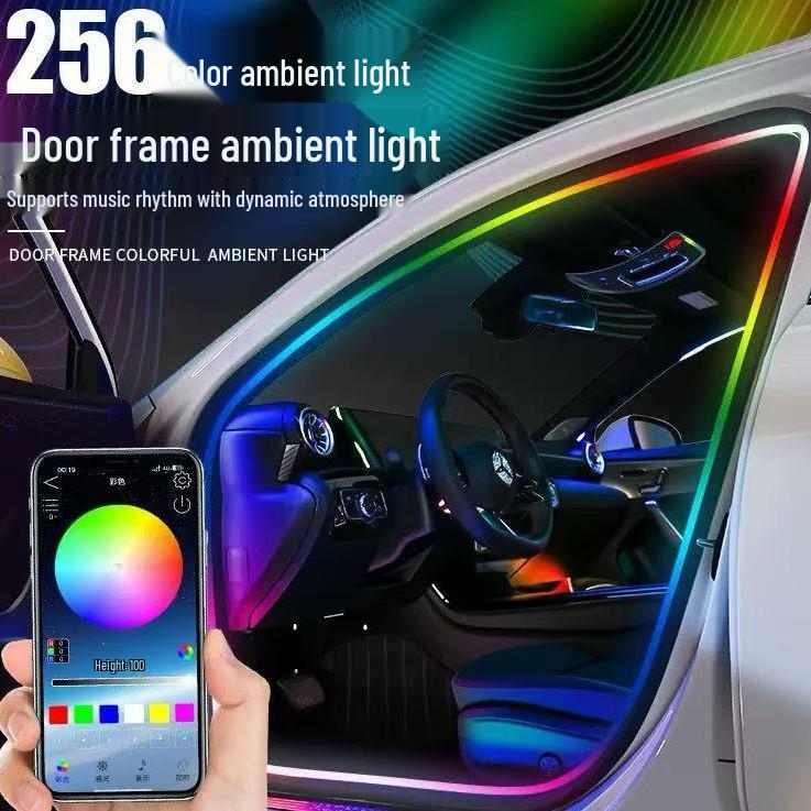 Iridescent Wireless LED Car Door Frame Light Strip – Flowing, No Wiring Needed