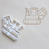 New Creative Cookie Cutter Plastic Excavator Dump Truck Design Mold Stamp for Making Children's Party Cookie DIY Baking Supplies