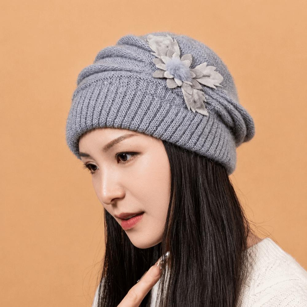 Stretch Warm Knitted Hat Thick Knit Knit Slouchy Beanie Comfy Fleece Beanie  Autumn Winter