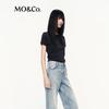 MO&Co. Acetate Merino Wool Pleated T-shirt