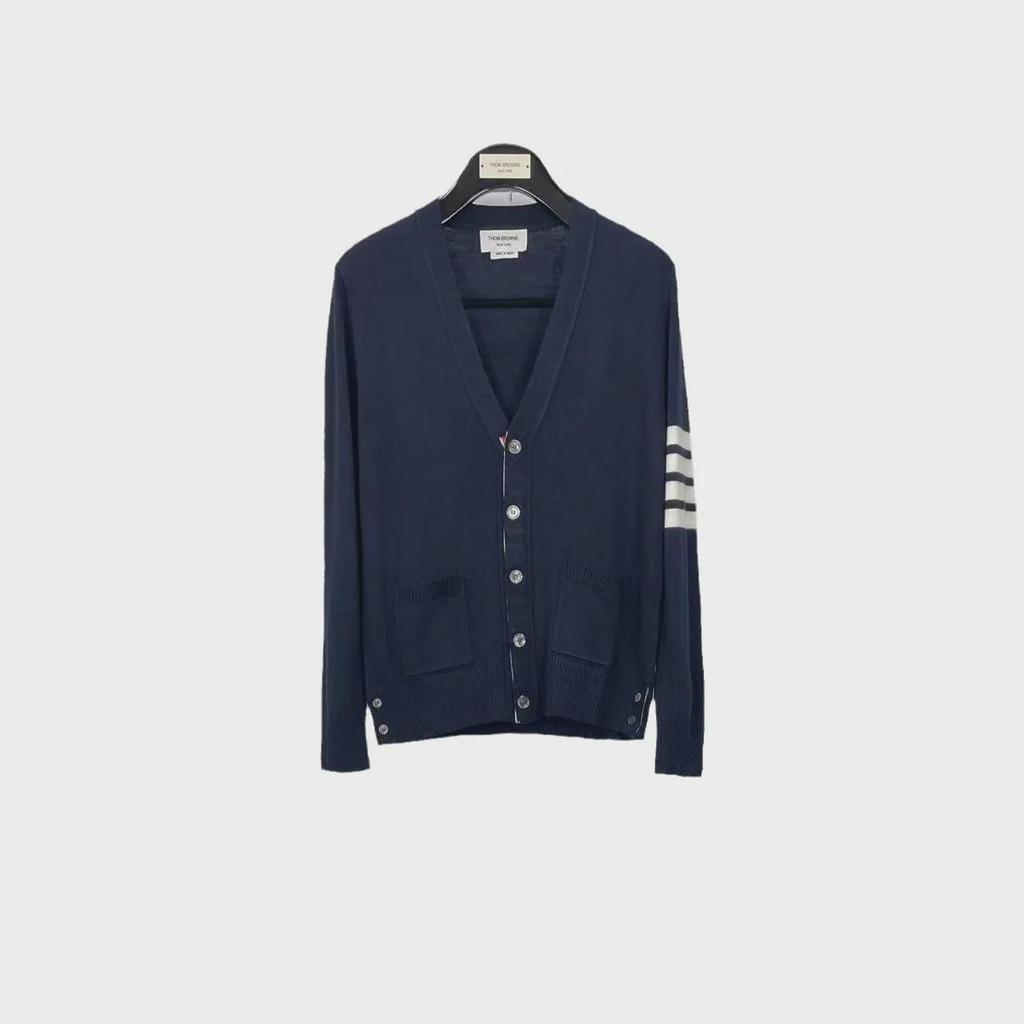 Unisex V-Neck Wool Cardigan - Autumn/Winter, Casual & Comfortable, 5-Button Design
