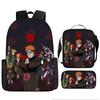 Primary School Students' New Naruto Cartoon Schoolbag Three-piece Backpack Large-capacity Backpack