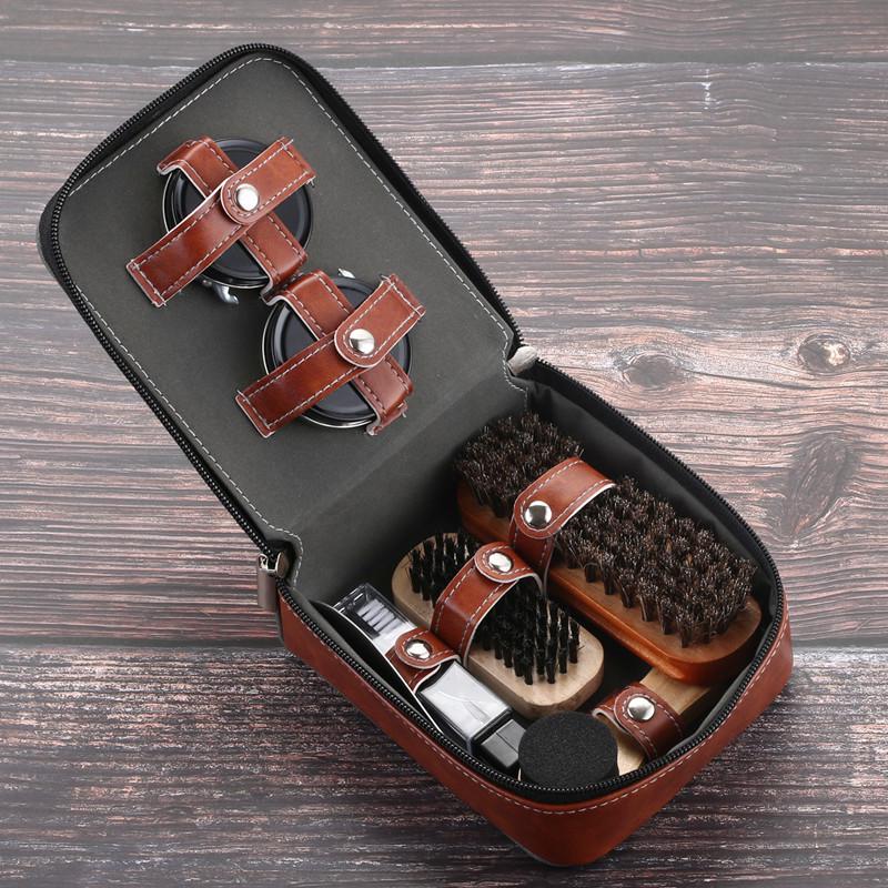 11-Piece Horsehair Shoe Polish and Leather Care Kit