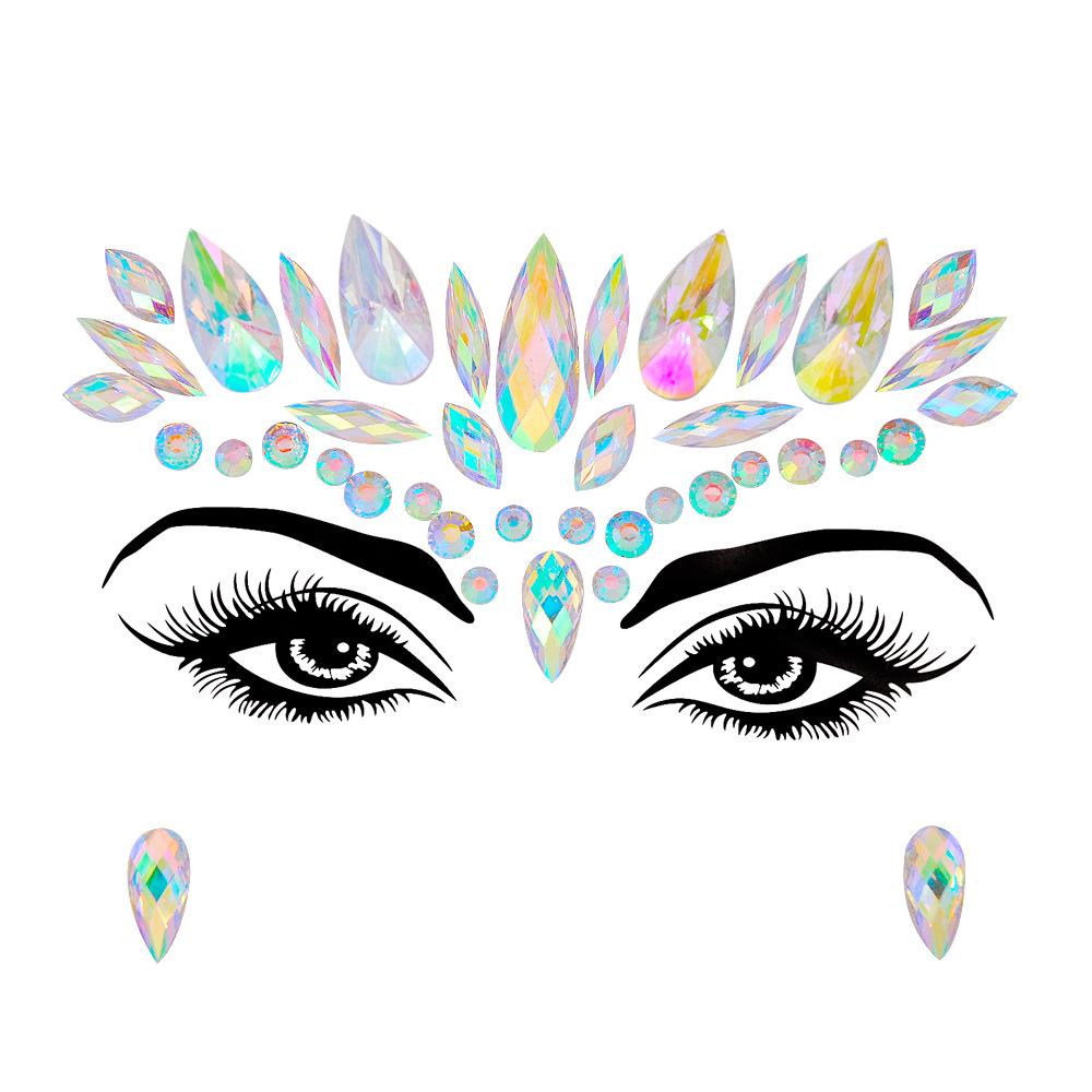 Crystal Tattoo Sticker Glitter Eyeliner Eyebrow Makeup Face Eyes Diamond Temporary Tattoo Rock Rhinestone 3D Eyeliner Stickers