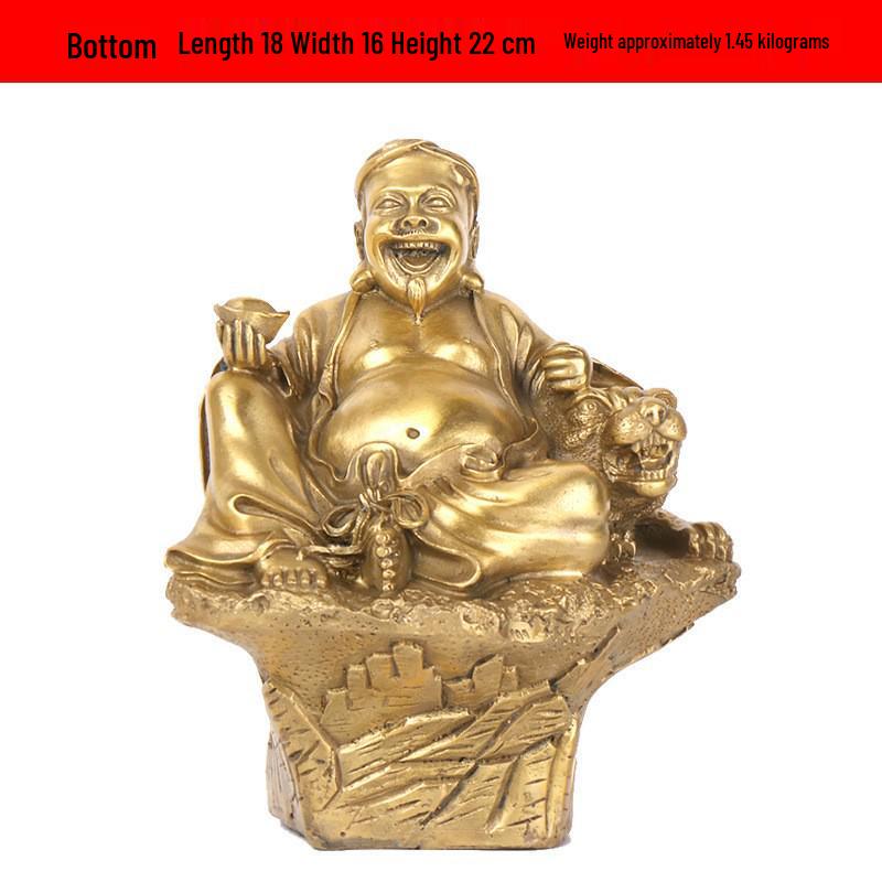 Vietnamesische Kupfer Buddha Figur: Gott des Reichtums und des Wohlstands