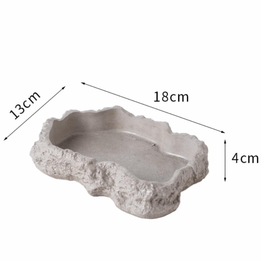 New Simulated Rock Reptile Food Bowl Multiple Size Habitat Decor Lizard Food Dish Anti-slip Base Pet Reptile Feeder Pet Supplies