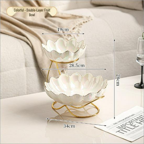 European Light Luxury Multi-layer Fruit and Candy Plate for Housewarming or New Home