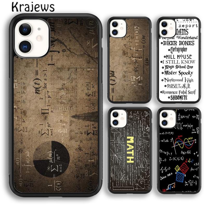Krajews Math Formulas of Rubber Equations Phone Case For IPhone 18 17 Air 16 15 14 Plus 11 12 13 Pro Max Coque Fundas