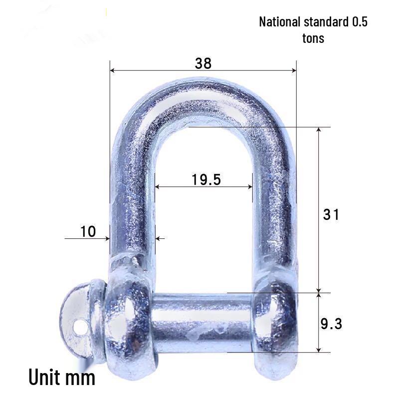 National Heavy Duty D & U-Type Shackle Lifting Tool with Quick Release Buckle & Lock Ring
