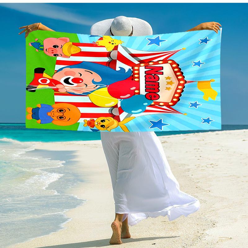 Personalized Customized Proof Beach Towel with Plim Plim Pattern - Soft, Absorbent,quick-drying,perfect Swimming,camping&bathing