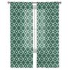 Cortinas transparentes de estilo marroquí para dormitorio juvenil, cortinas verdes para estudio, cocina, sala de estar, decoración navideña, cortinas de tul