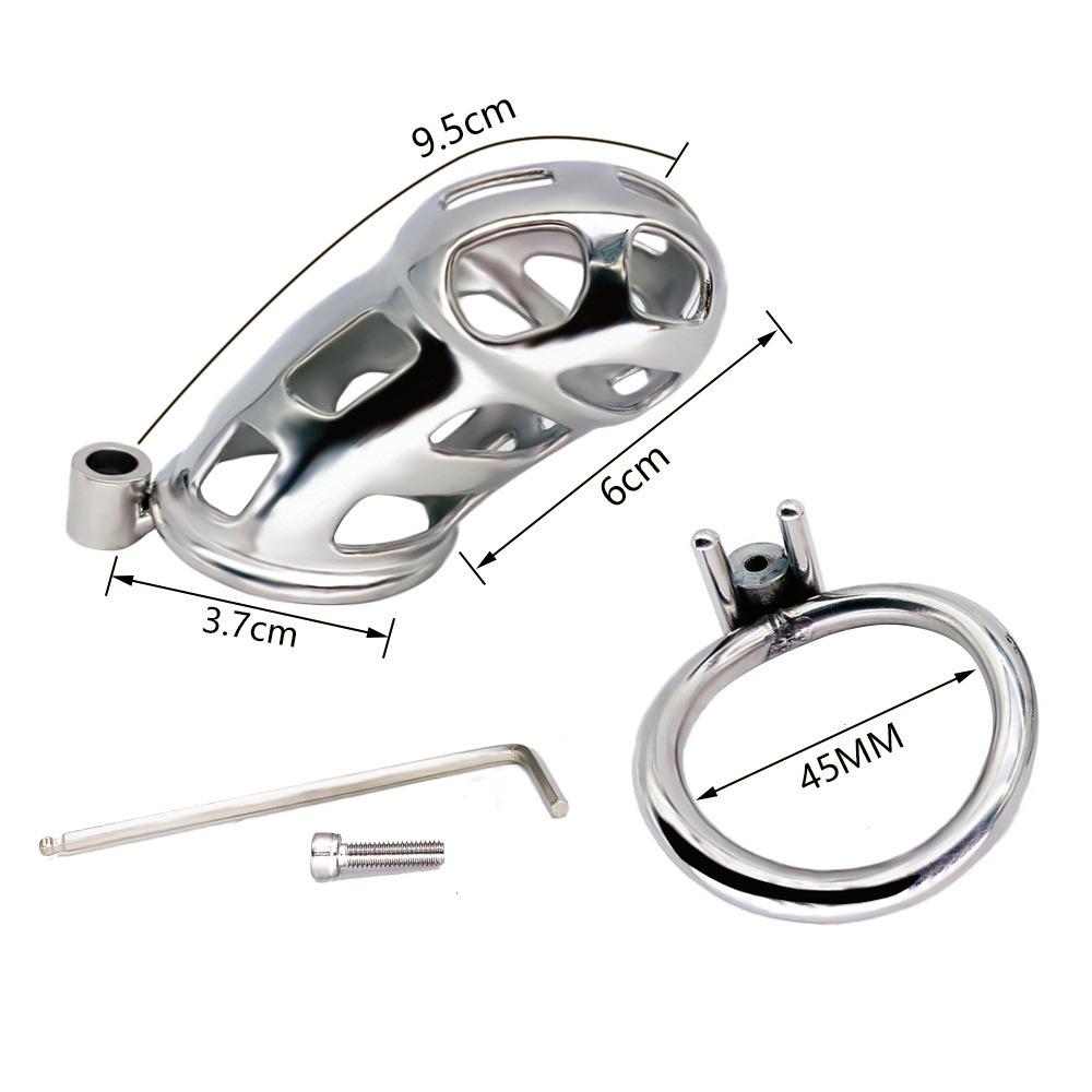 CB Chastity Lock for Men Stainless Steel Penis Cage Adult Sex Toy Cock Cage Cockring BDSM   Game Slave Fetish Cockring