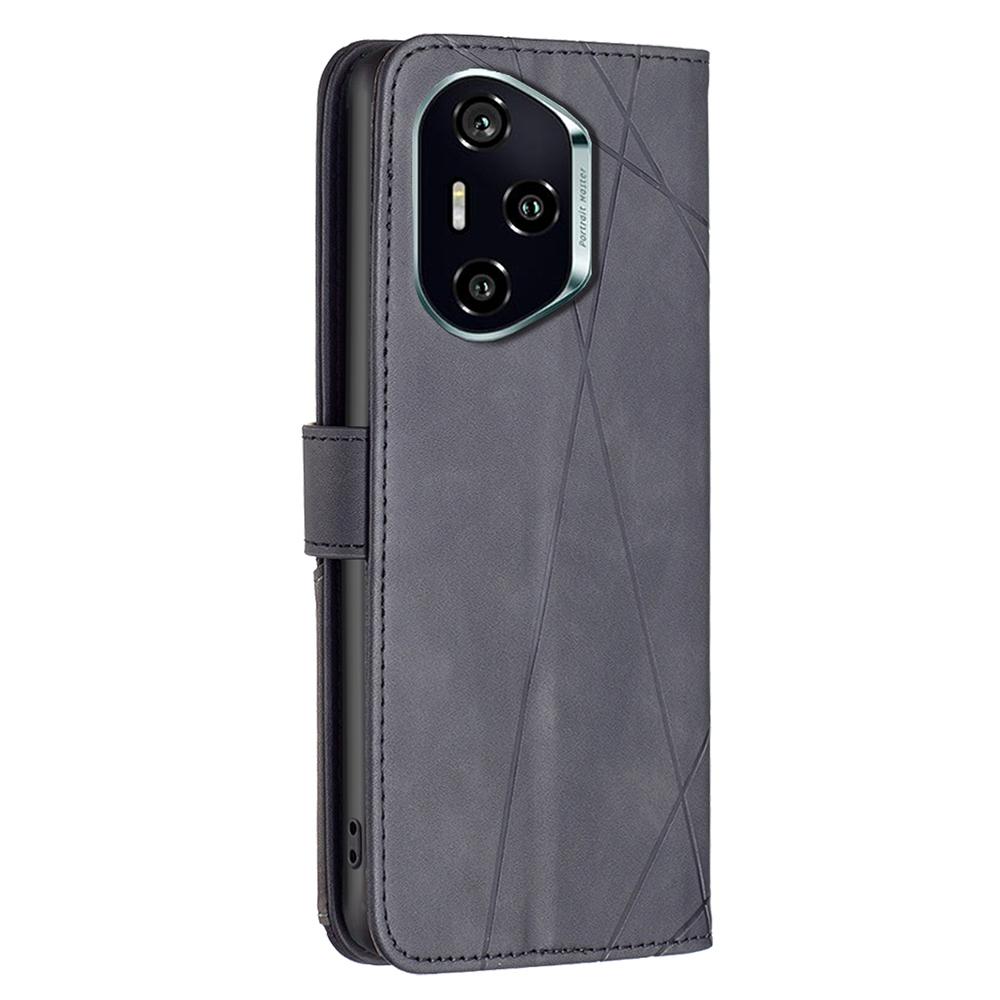 BINFEN COLOR For Honor 300 Pro/300 Ultra Phone Cases Wallet Stand Geometry Imprinted Leather Cover