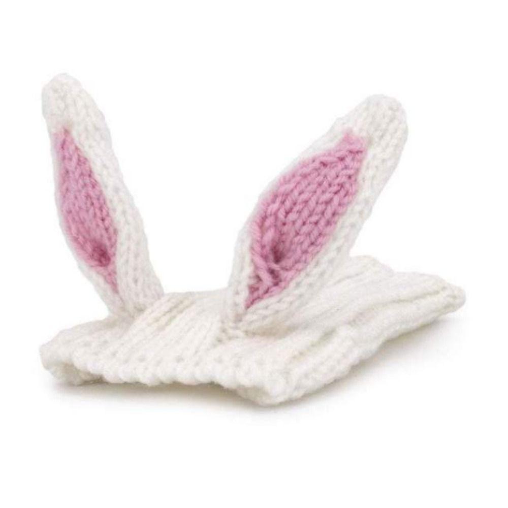 

Шапка для питомца на Хэллоуин в форме оленя/черного быка, мягкая вязаная шапочка для щенка, Хэллоуин S-White Rabbit