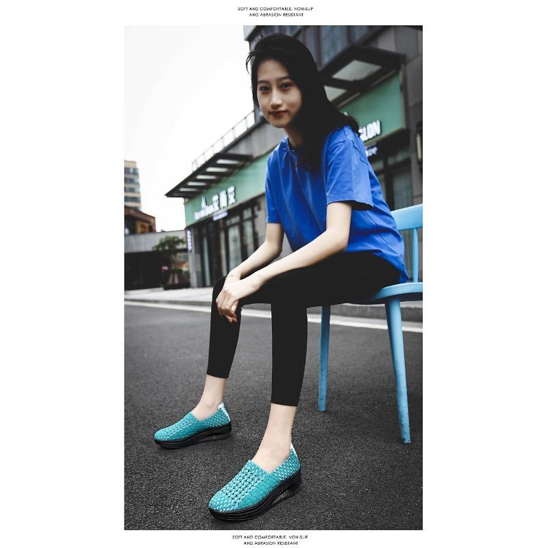 Светящиеся плетеные туфли Ленивые туфли Модные и трендовые женские туфли на толстой — фото 10