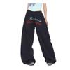 Letter embroidered scimitar paratrooper pants women's and men's summer loose wide-leg casual pants lazy wind quick-drying pants