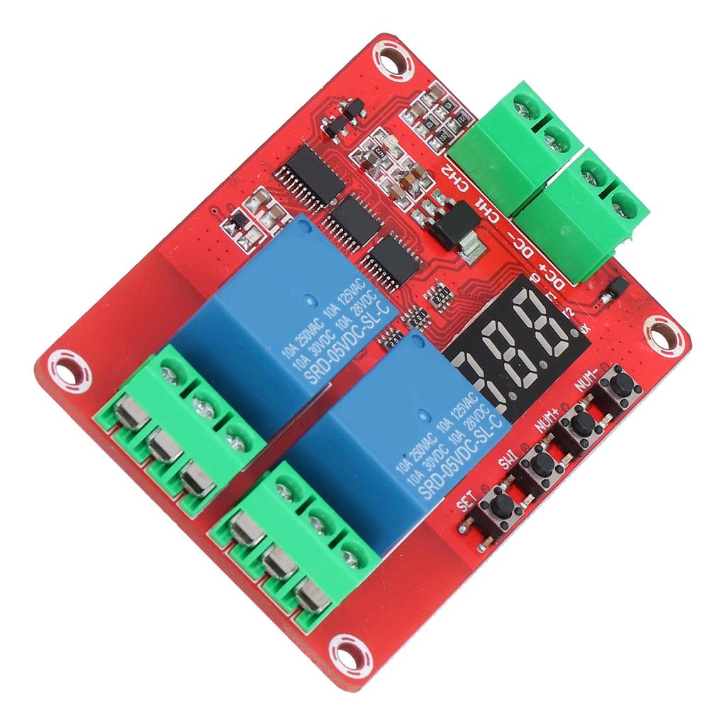 Time Delay Relay Multi Functional 2-Channel Self Lock Cycle Timing Module Board