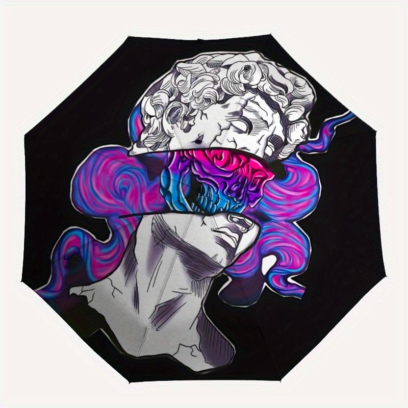

1pc Psychedelic Bust Automatic Opening/closing Umbrella with Auto Open/Close, Windproof, Foldable Sunshade yy250811150