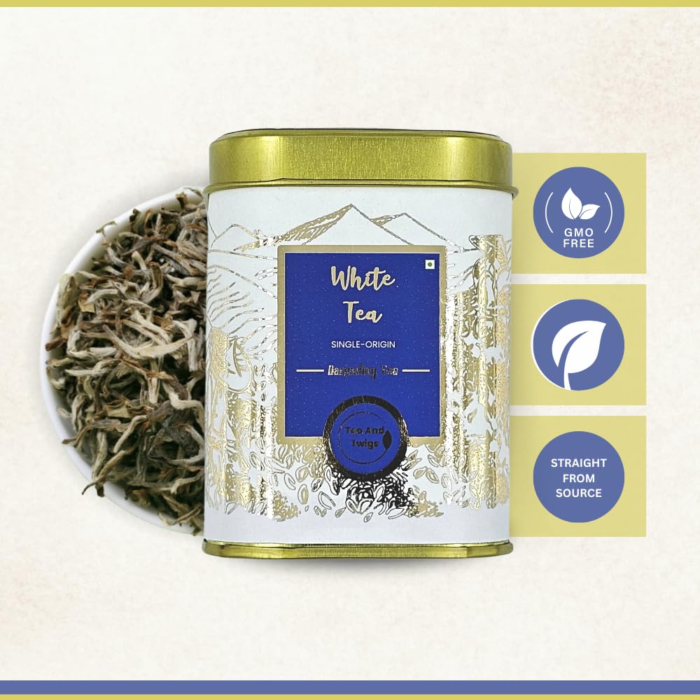 Darjeeling White Tea - Silver Needles Tea | The Purest Indulgence (Grade- SFTGFOP1) | 30 gms Loose Tea Long Leaves | Rich In Antioxidants