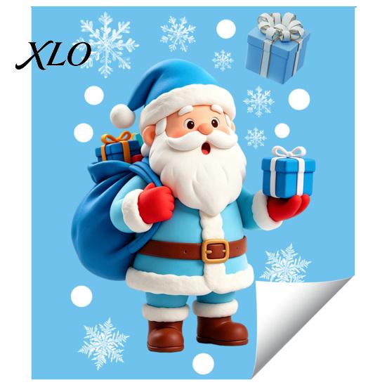 Snowflake Pattern Window Sticker Christmas Static Glass Sticker, Santa Claus Snowman Reindeer Seasonal Cling, Reusable Waterproof Decorative Decal for
