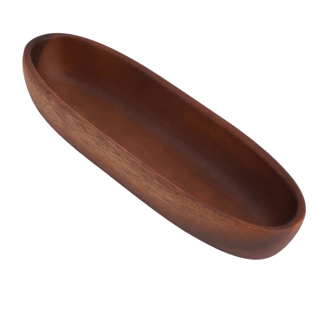 Wooden Salad Bowl Multipurpose Large Capacity Wooden Boat Shaped Bowl for Food Bread Fruits Snack Dessert