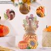 Turkey Statue with Pumpkin Ceremory Tabletop Parties Decoration Ornament Anniversary Dining Room Table Centerpiece Candle Holder
