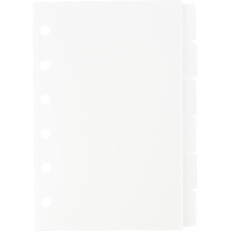 Mogoostry 2 Pack A5 Binder Dividers 6 Tabs Clear Plastic Binder Index Tabs Planner Divider for Round Ring Binder Sheet Protector (Total 12 Dividers)