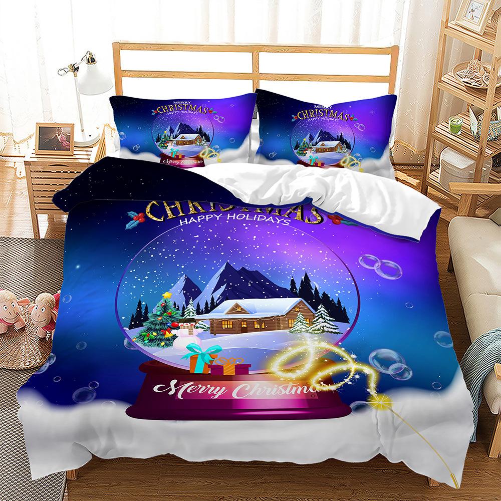 Popular Christmas Three-Piece Set Children'S Bedding Digital Printing Quilt Cover