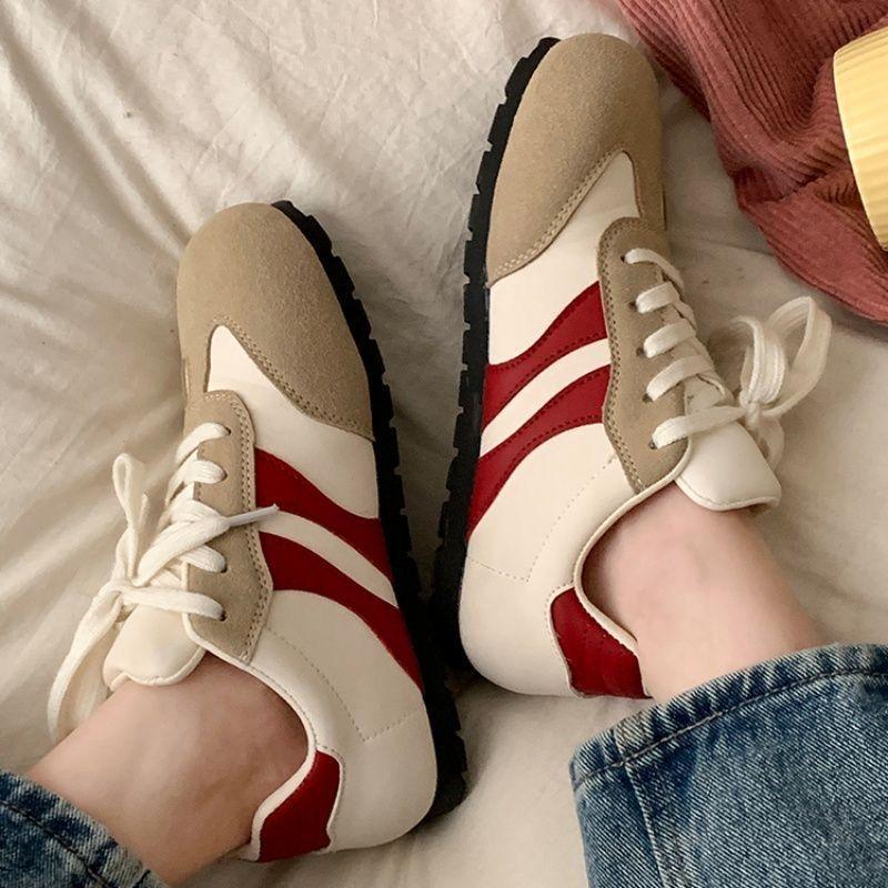 Retro versatile lightweight flat-bottomed German training shoes women's 2025 summer American board shoes fashion versatile lace-up casual shoes