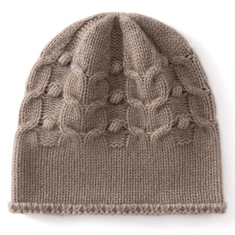 Unisex Cashmere Knit Beanie Hat Winter Warm Wool Cap Outdoor Cycling Cold Weather Accessory